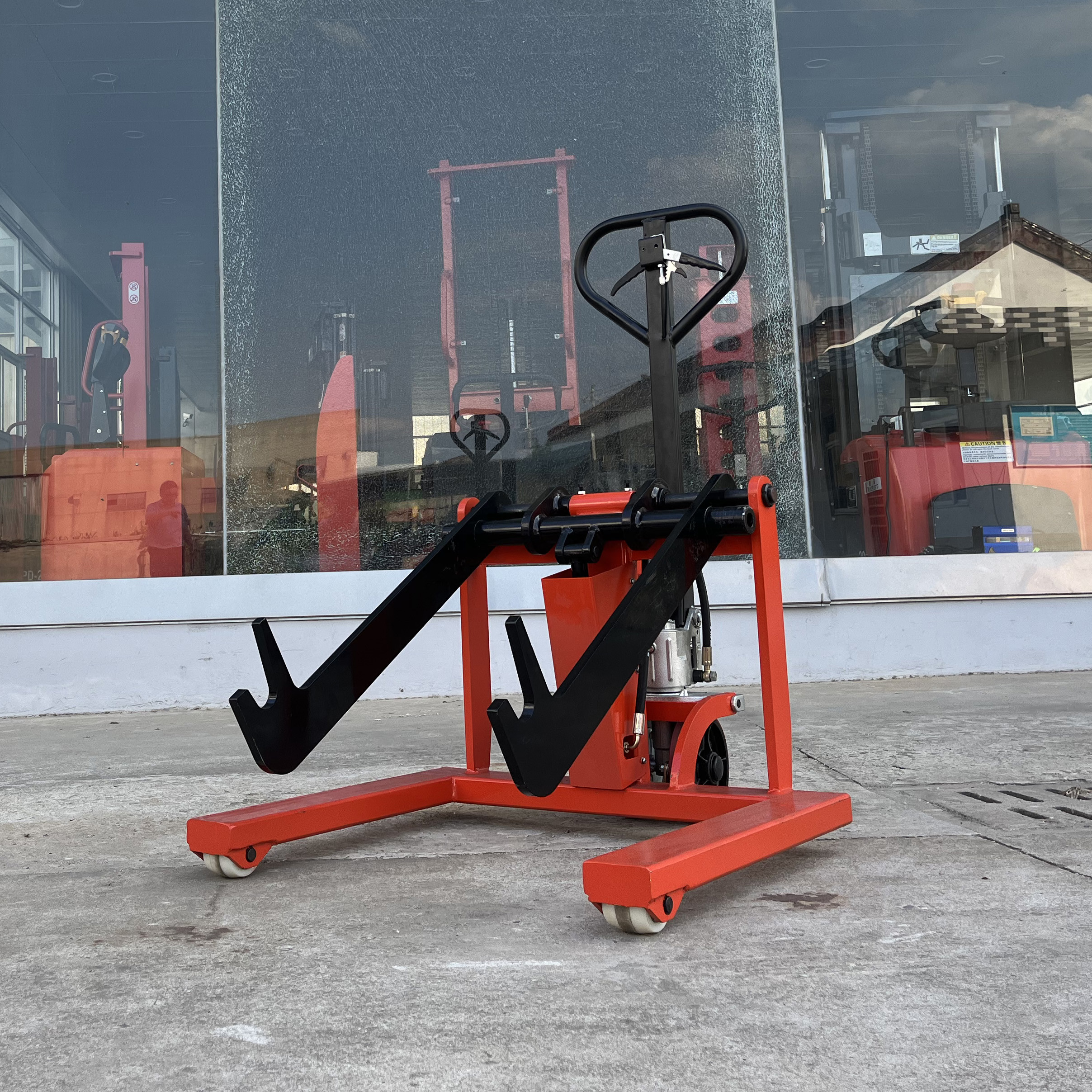350kg Foil Or Paper Reel Lift Customized Trolley For Packaging Printing Or Production Machines